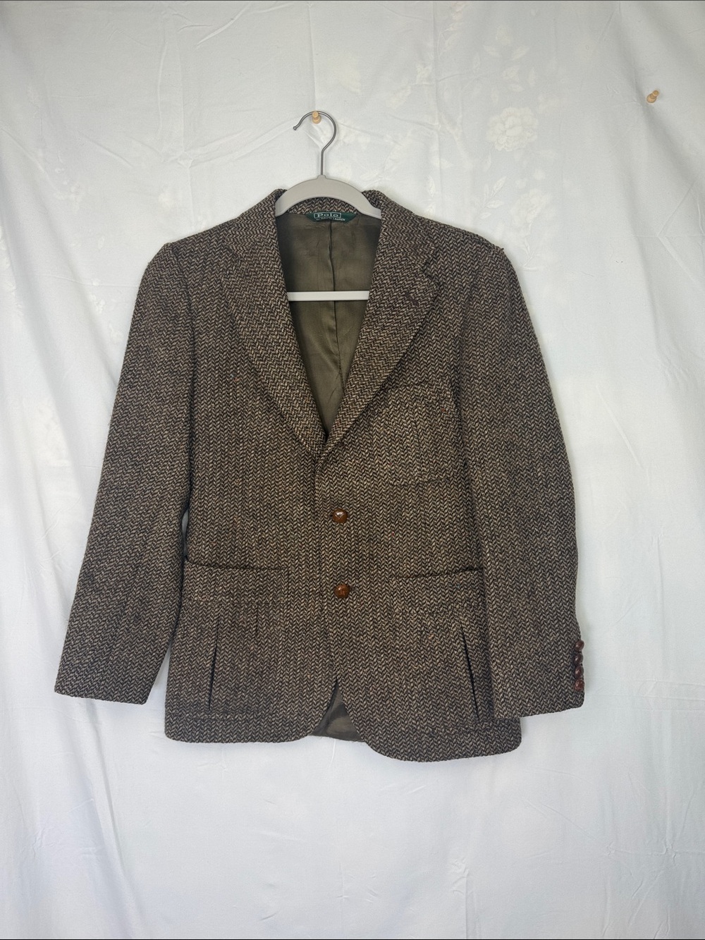 Ralph Lauren Vintage Brown Herringbone Blazer